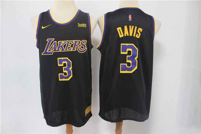 Men Los Angeles Lakers 3 Davis Black 2021 Nike Playoff bonus NBA Jersey